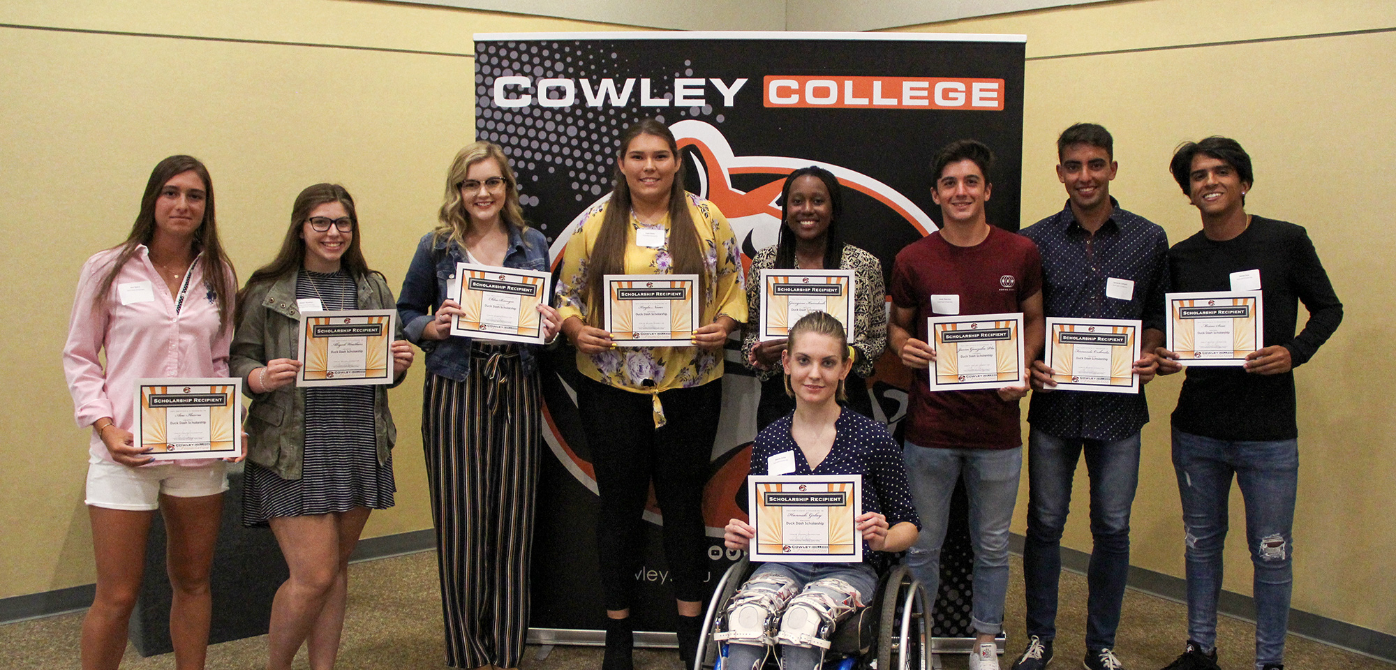 students at award ceremony
