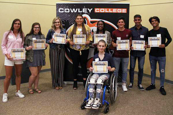 cowley college students receiving foundation scholarships